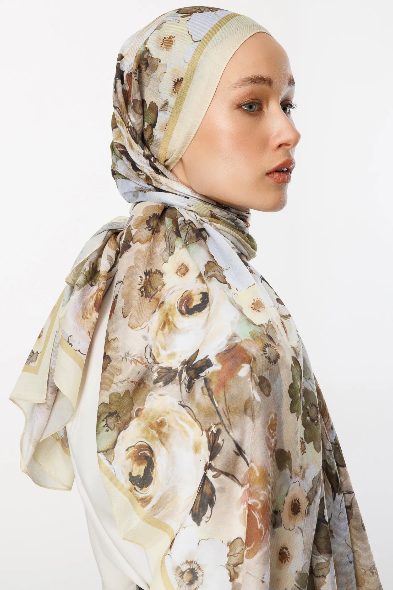 LİMON VENSEL DESEN PAMUK ŞAL Limon Rengi Vensel Desen Pamuk Şal