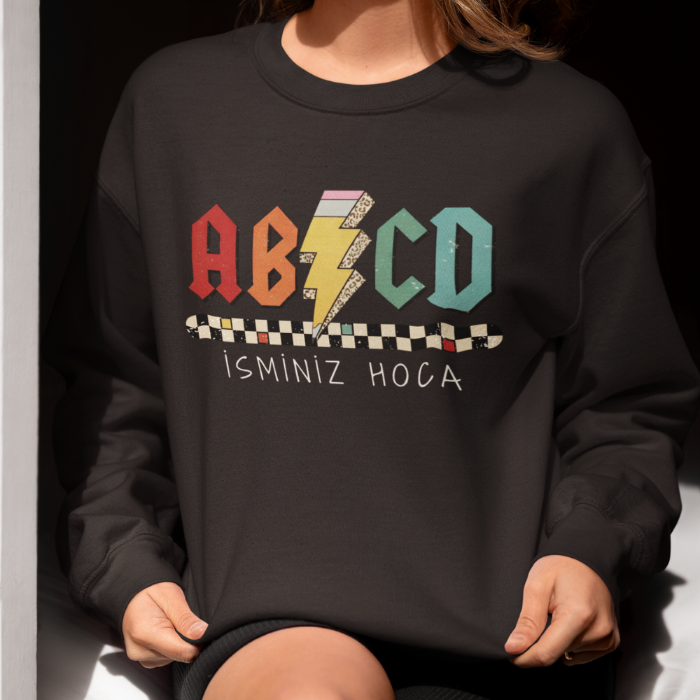 İsme Özel AB/CD Öğretmen Sweatshirt