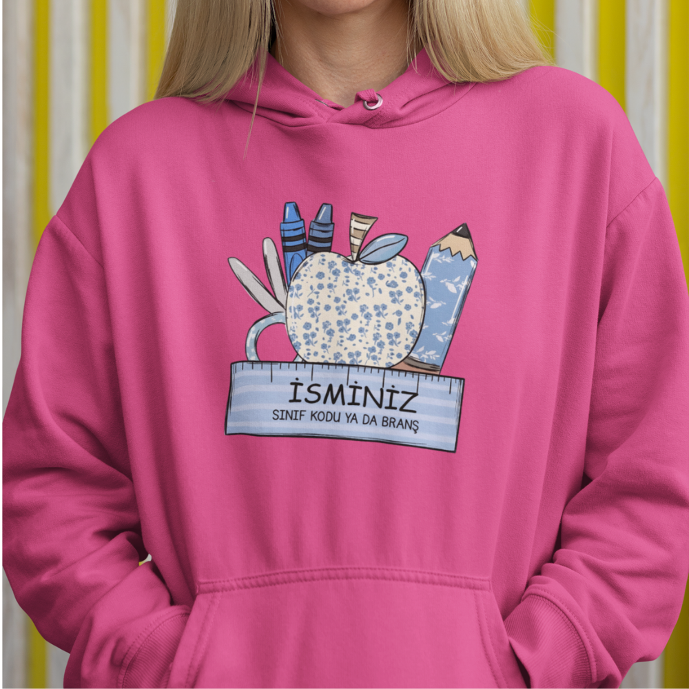 Kişiye Özel Sınıf ve İsimli Öğretmen Hoodie