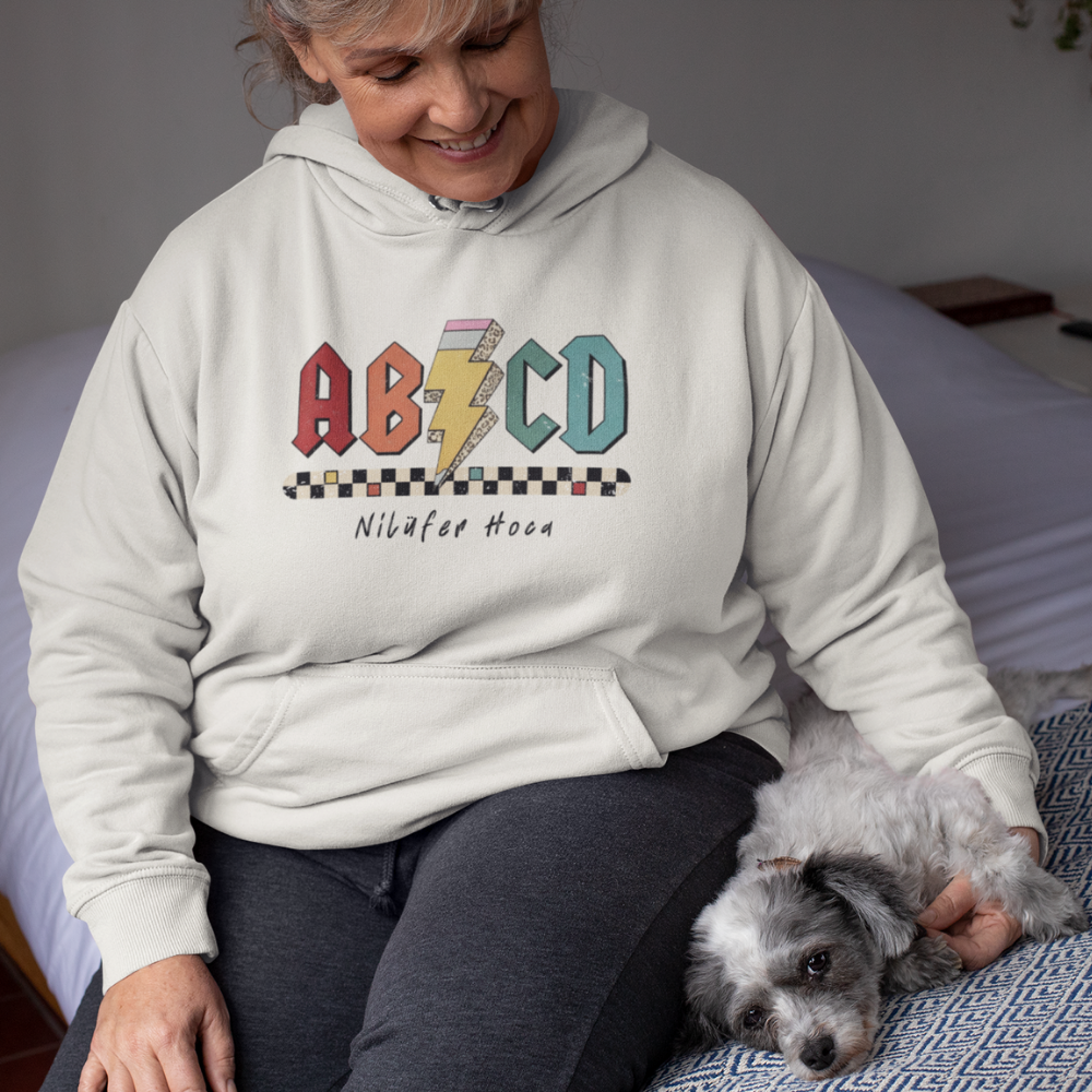 İsme Özel AB/CD Öğretmen Kadın Hoodie