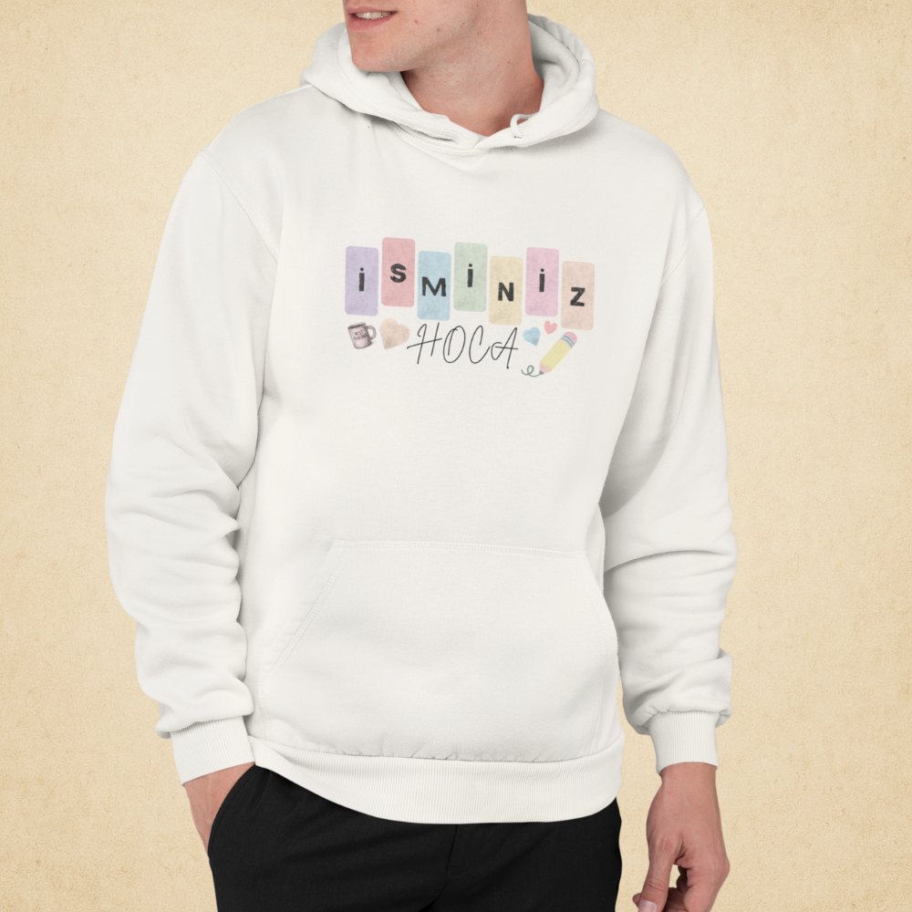 Özelleştirilebilir İsme Özel Öğretmen Erkek Hoodie