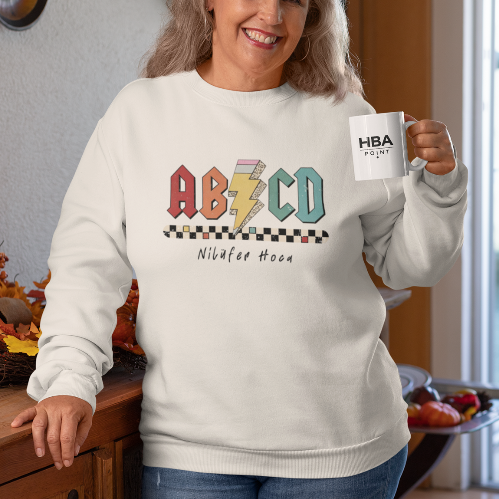 İsme Özel AB/CD Öğretmen Kadın Sweatshirt