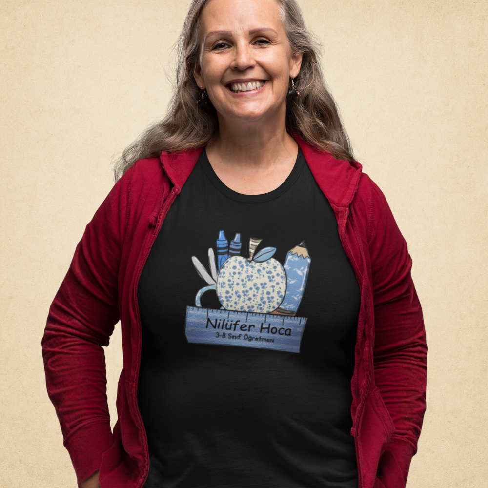 Kişiye Özel Sınıf ve İsimli Öğretmen Kadın Tişört
