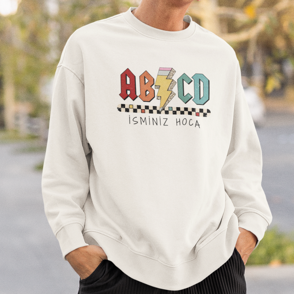 İsme Özel AB/CD Öğretmen Erkek Sweatshirt
