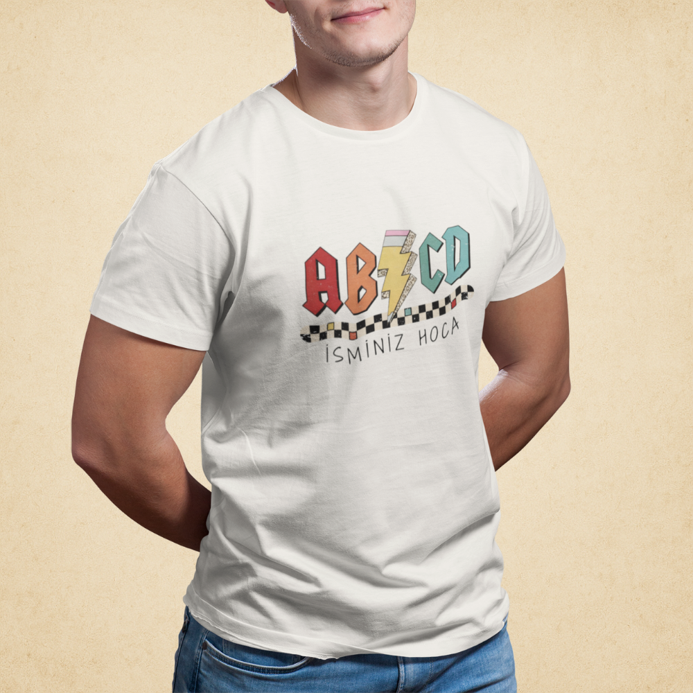 İsme Özel AB/CD Öğretmen Erkek Tişört