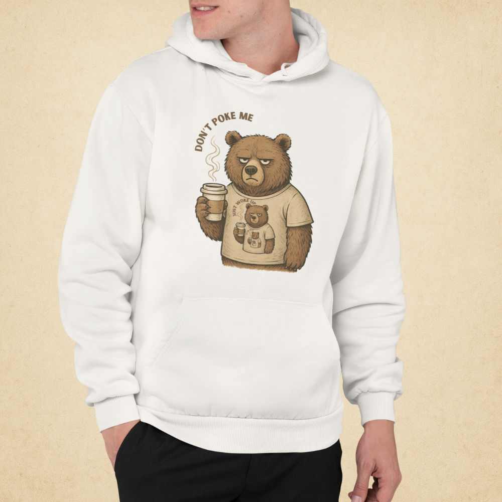 Kahve Seven Huysuz Ayı Erkek Hoodie