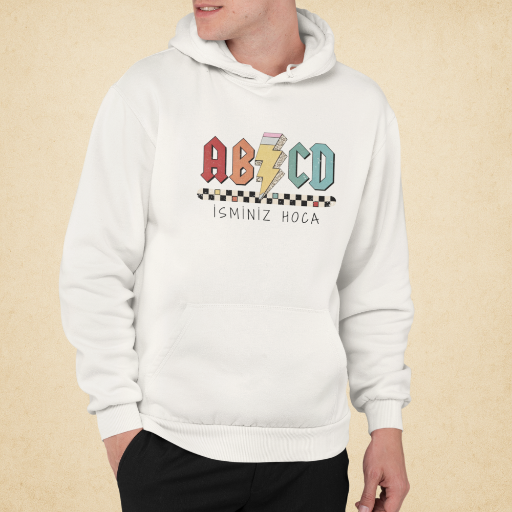 İsme Özel AB/CD Öğretmen Erkek Hoodie