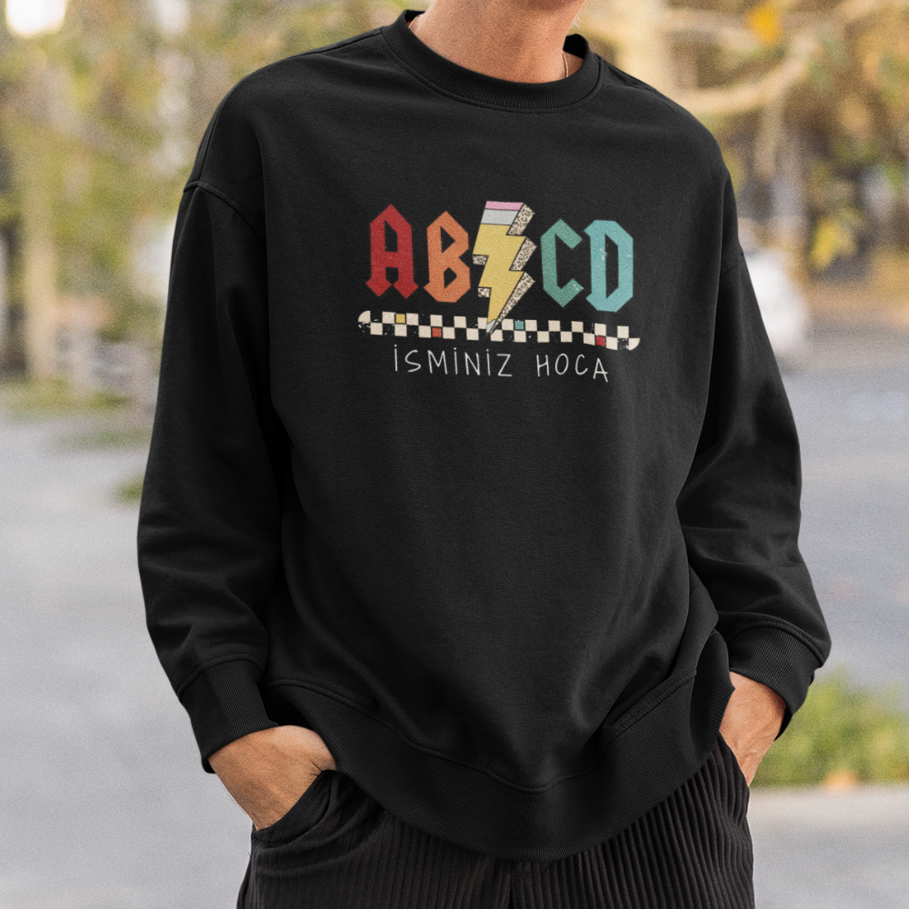 İsme Özel AB/CD Öğretmen Erkek Sweatshirt