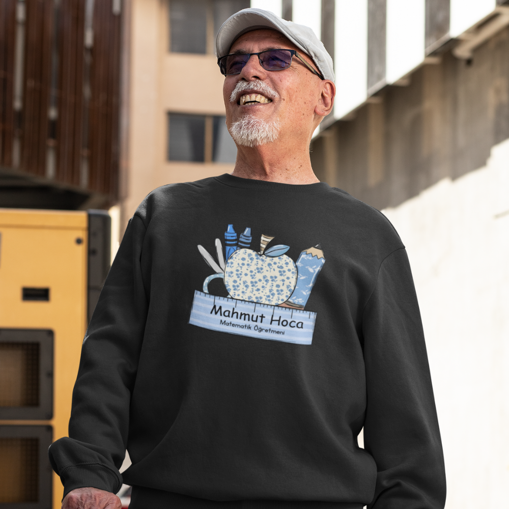 Kişiye Özel Sınıf ve İsimli Öğretmen Erkek Sweatshirt