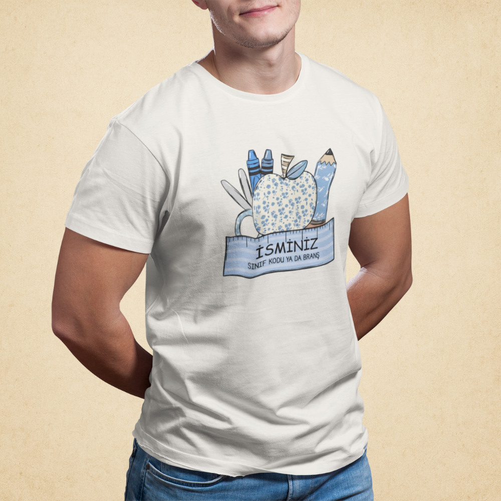 Kişiye Özel Sınıf ve İsimli Öğretmen Erkek Tişört