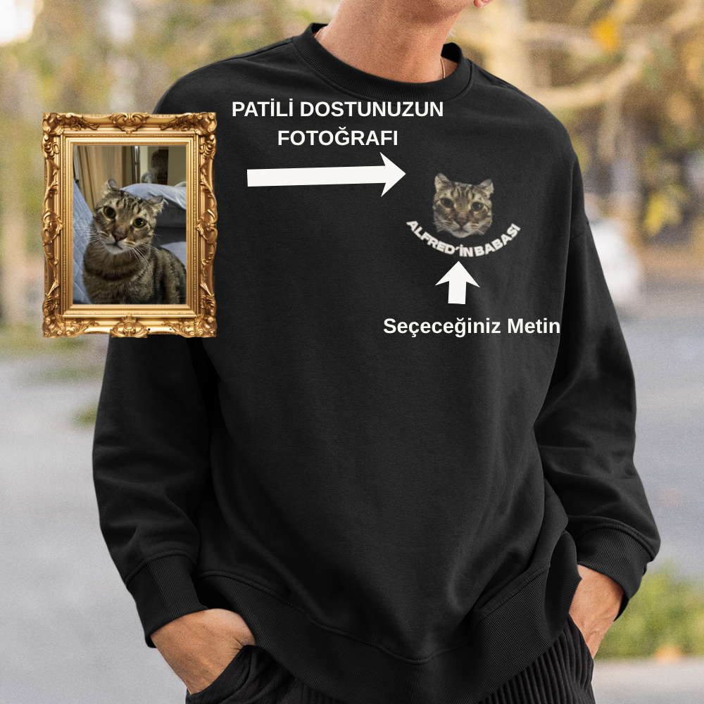 Özelleştirilebilir Evcil Hayvan Erkek Sweatshirt