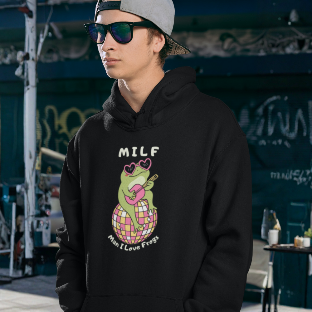 Man I Love Frogs Erkek Hoodie