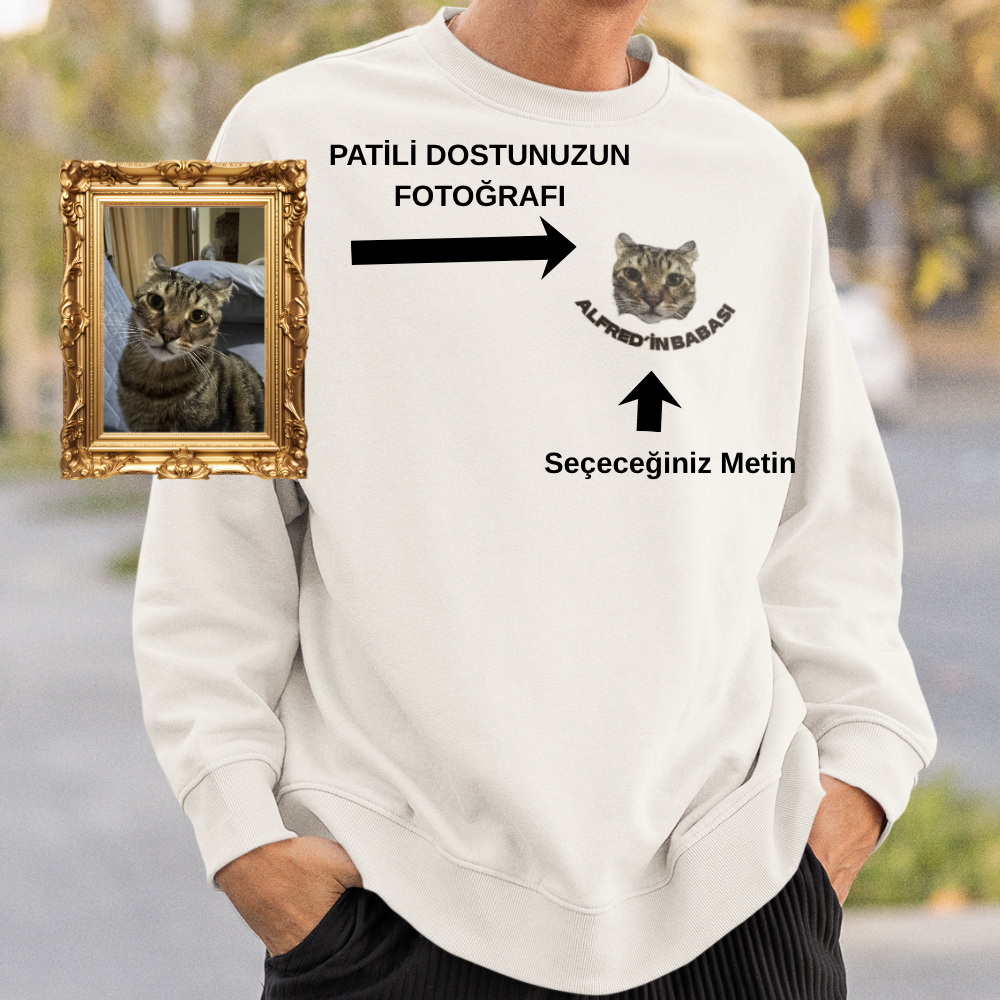 Özelleştirilebilir Evcil Hayvan Erkek Sweatshirt
