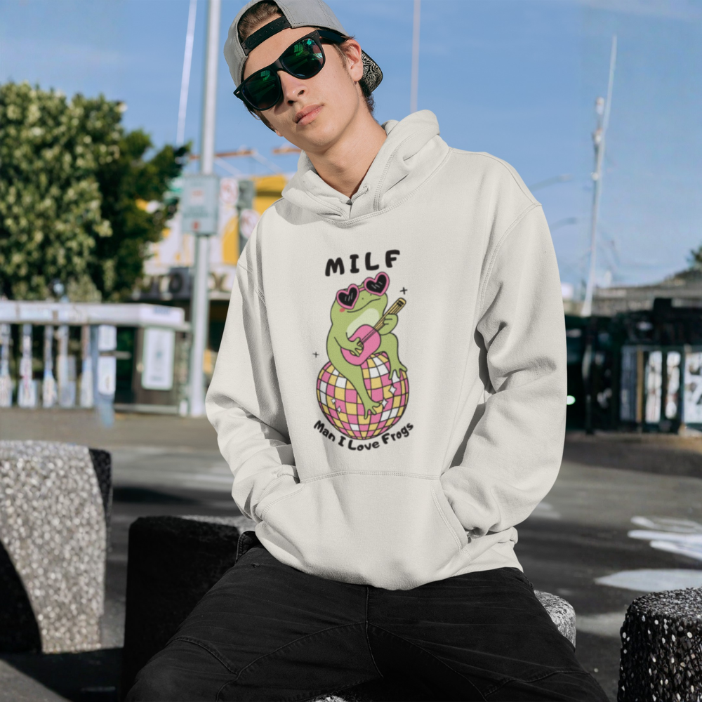 Man I Love Frogs Erkek Hoodie