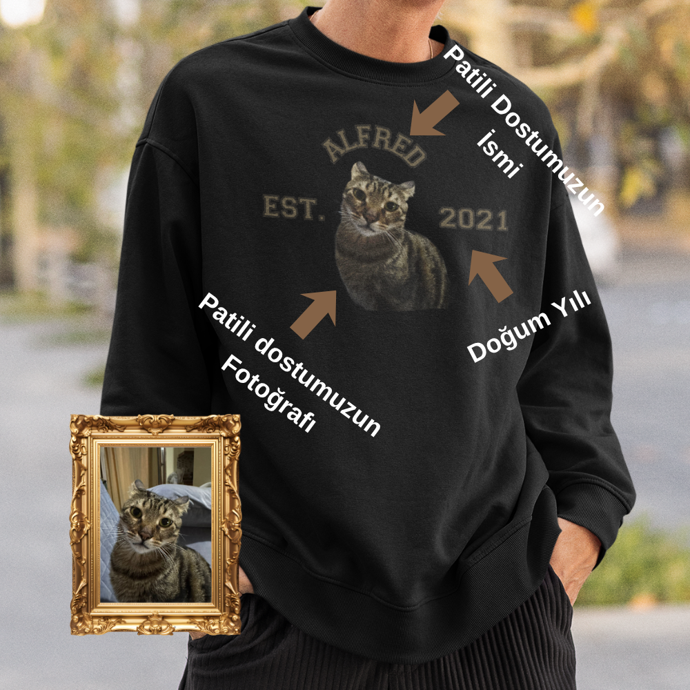 Özelleştirilebilir Evcil Hayvan Estimated Erkek Sweatshirt