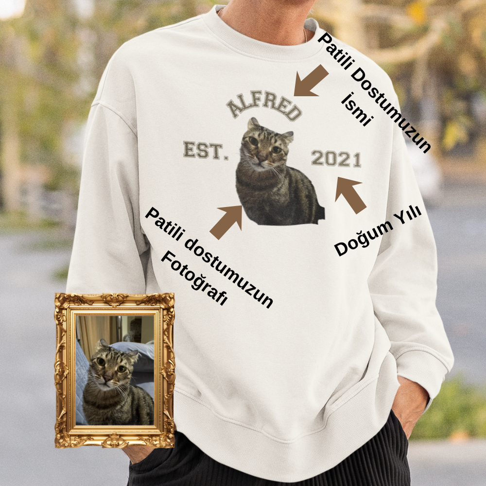 Özelleştirilebilir Evcil Hayvan Estimated Erkek Sweatshirt