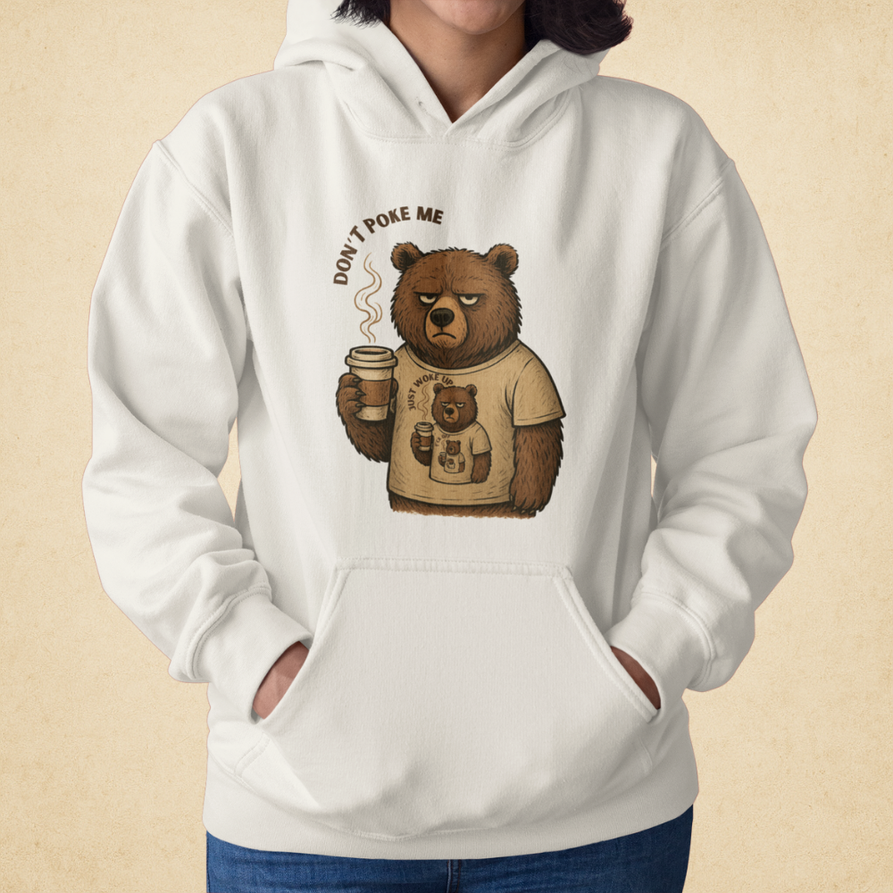 Kahve Seven Huysuz Ayı Kadın Hoodie