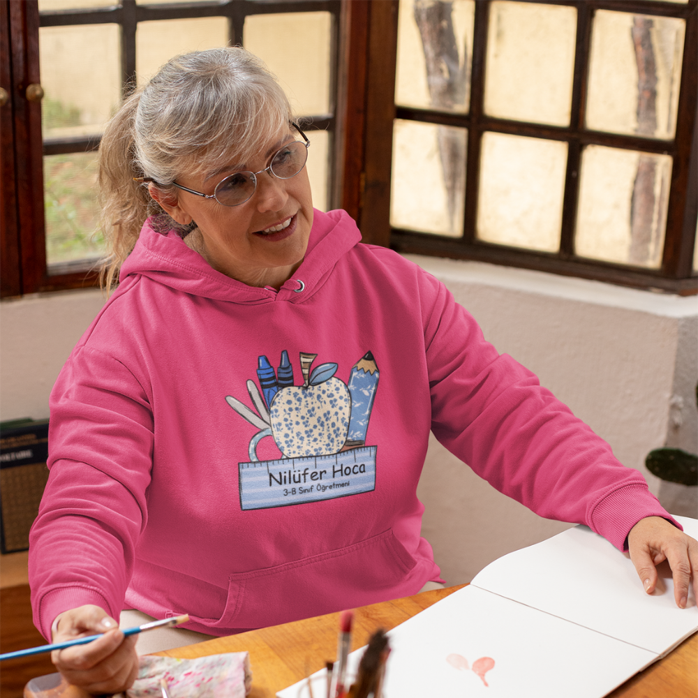 Kişiye Özel Sınıf ve İsimli Öğretmen Hoodie