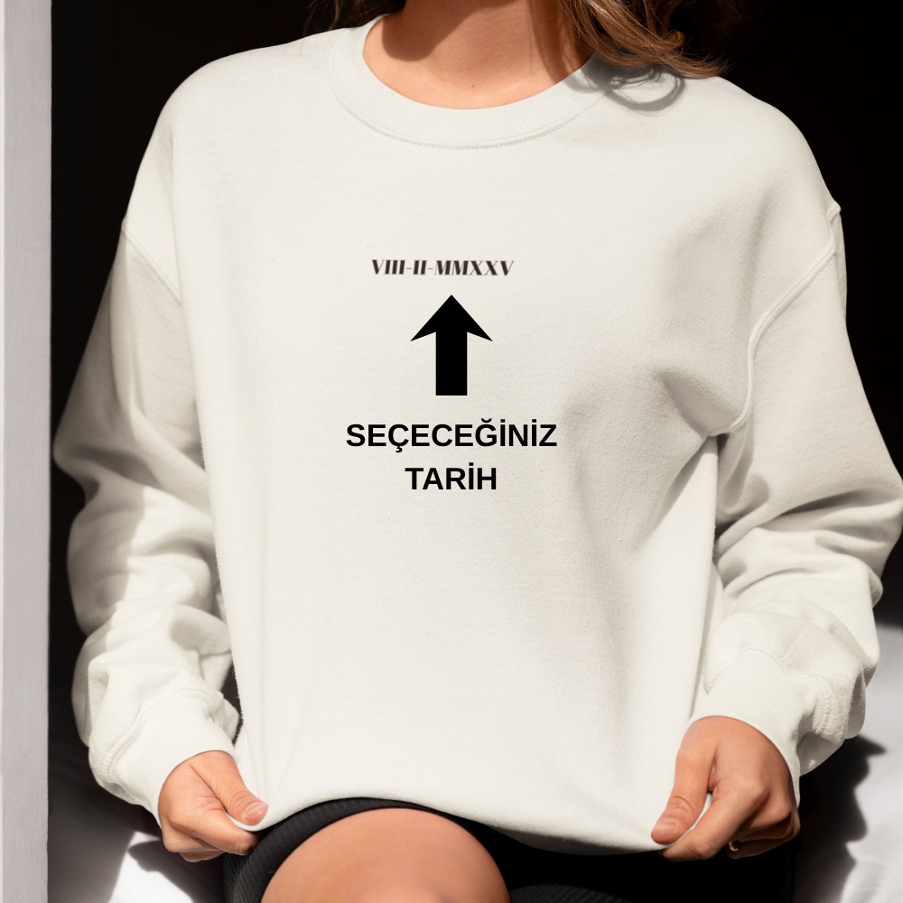 Kişiye Özel Romen Rakamlı Tarih Sweatshirt