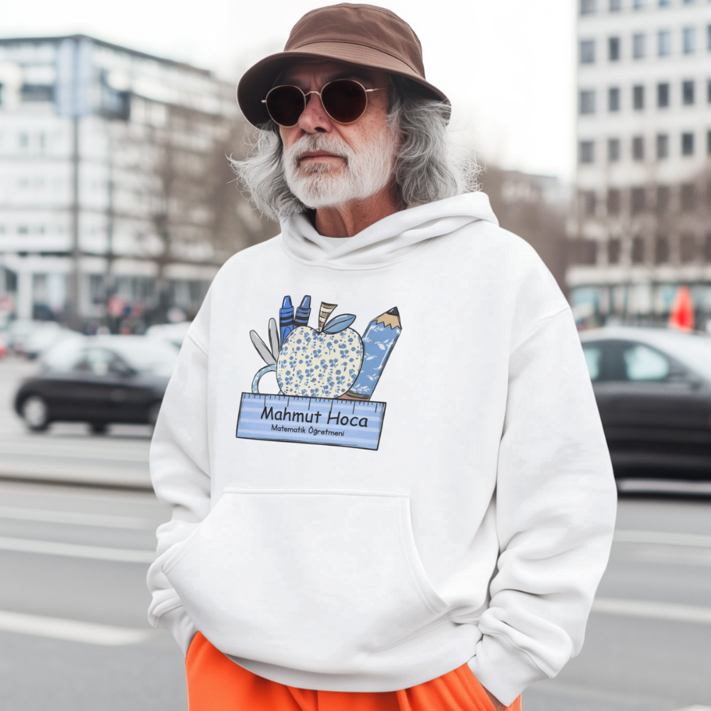 Kişiye Özel Sınıf ve İsimli Öğretmen Erkek Hoodie