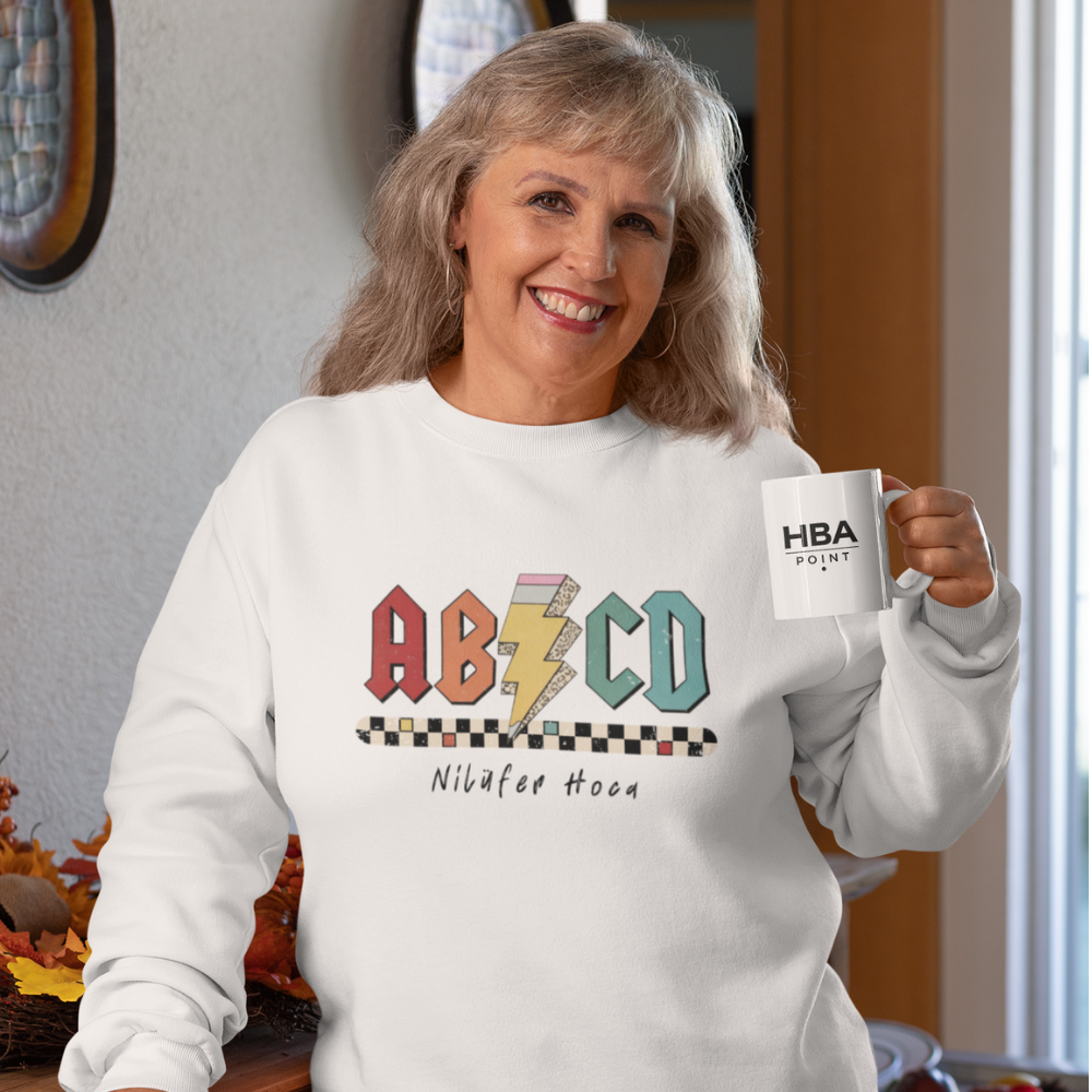 İsme Özel AB/CD Öğretmen Sweatshirt