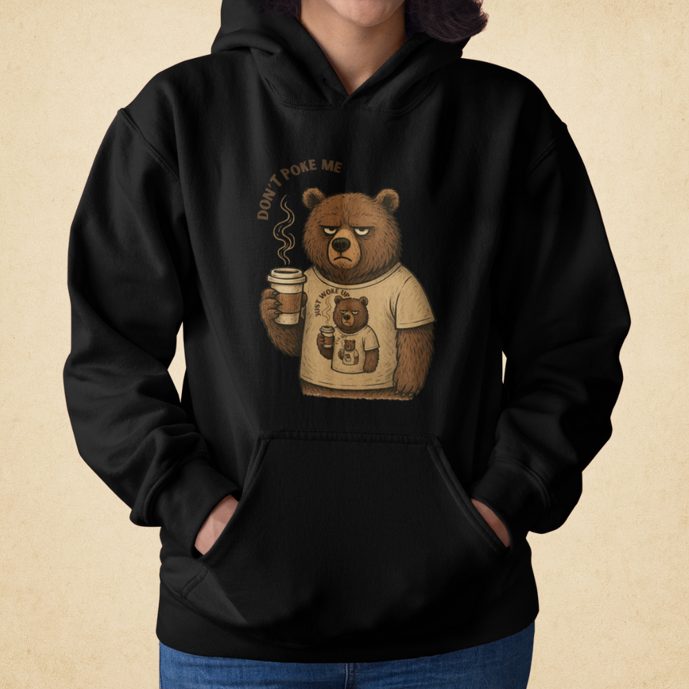 Kahve Seven Huysuz Ayı Kadın Hoodie