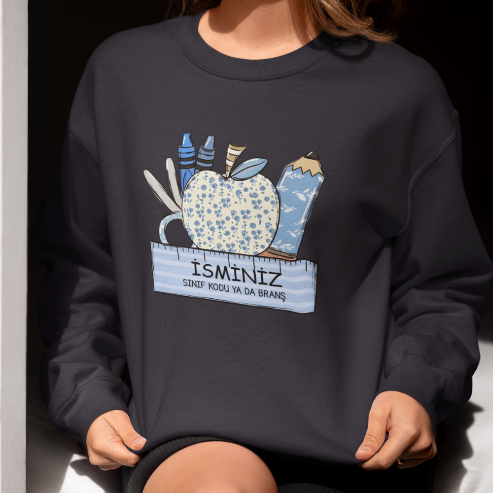 Kişiye Özel Sınıf ve İsimli Öğretmen Sweatshirt