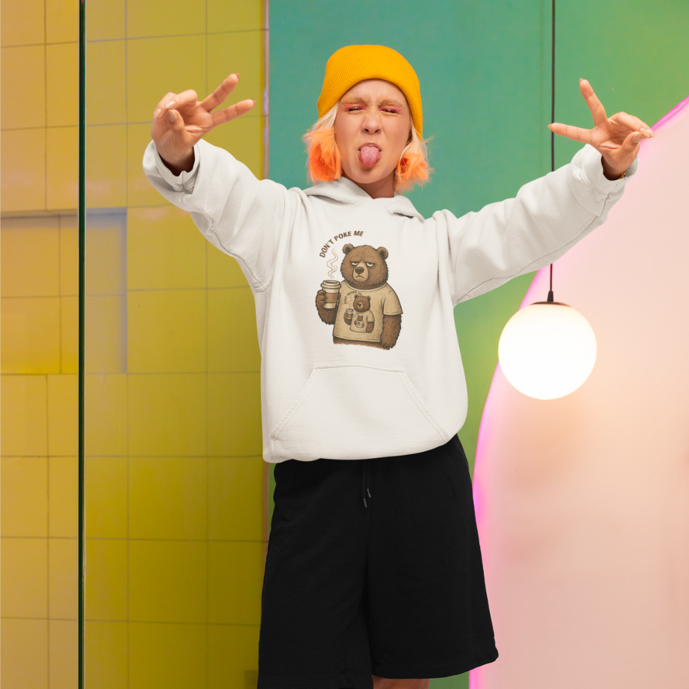 Kahve Seven Huysuz Ayı Kadın Hoodie