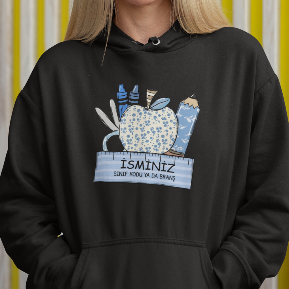 Kişiye Özel Sınıf ve İsimli Öğretmen Hoodie
