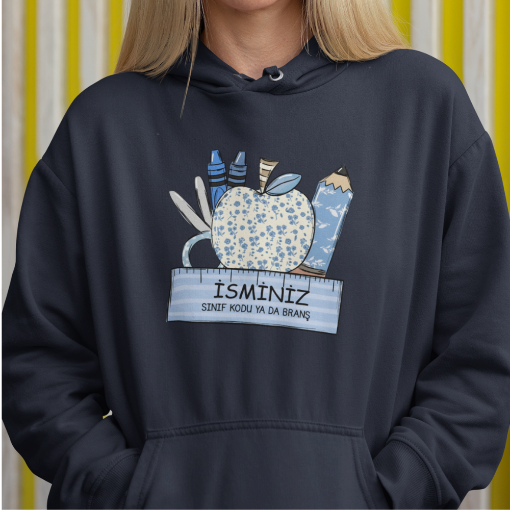 Kişiye Özel Sınıf ve İsimli Öğretmen Hoodie
