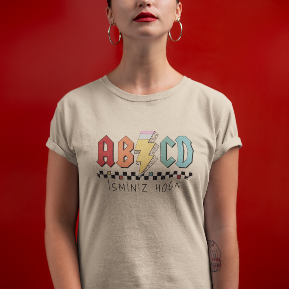İsme Özel AB/CD Öğretmen Tişört