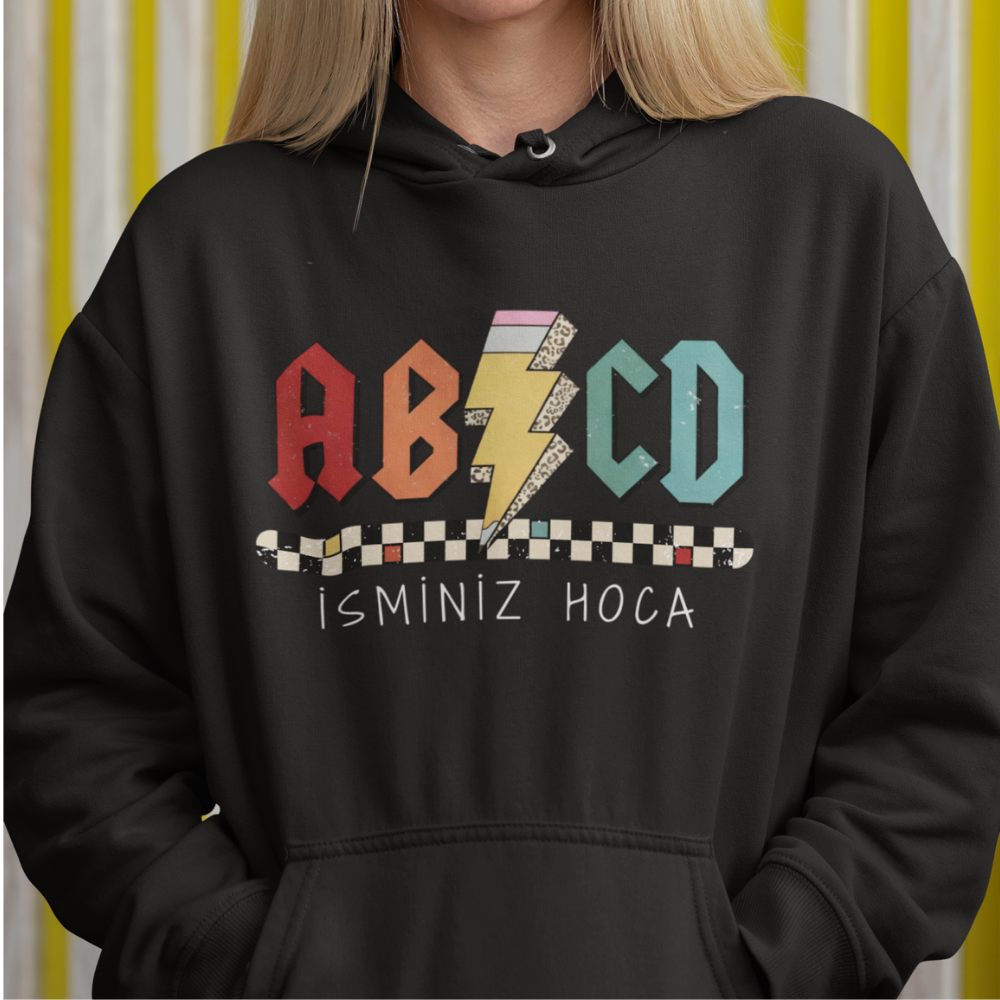 İsme Özel AB/CD Öğretmen Hoodie