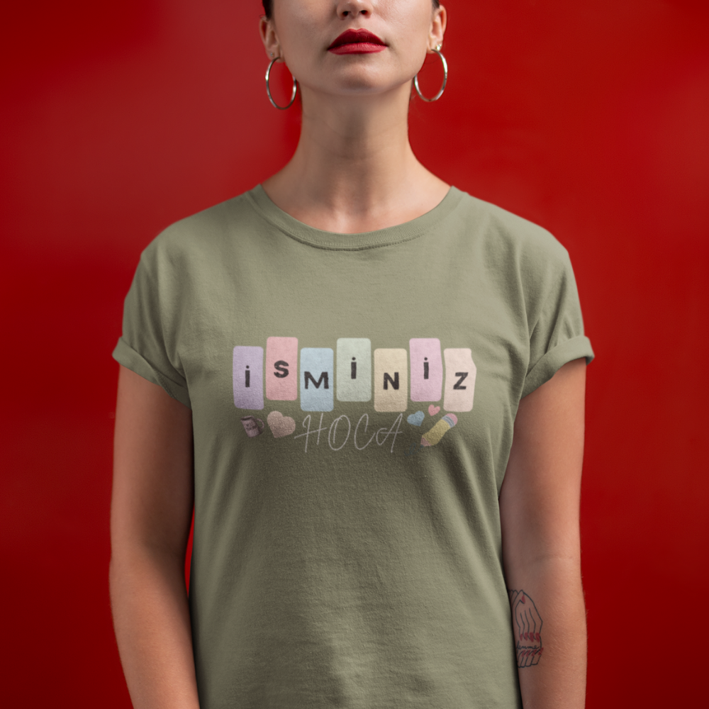 Özelleştirilebilir İsimli Öğretmen Tişört