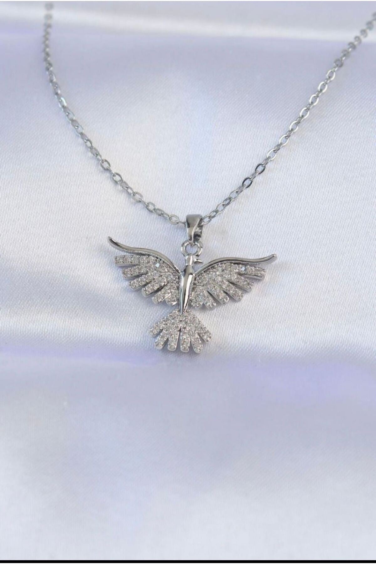 Zirkon Taş Detaylı Alaycı Kuş Kolye