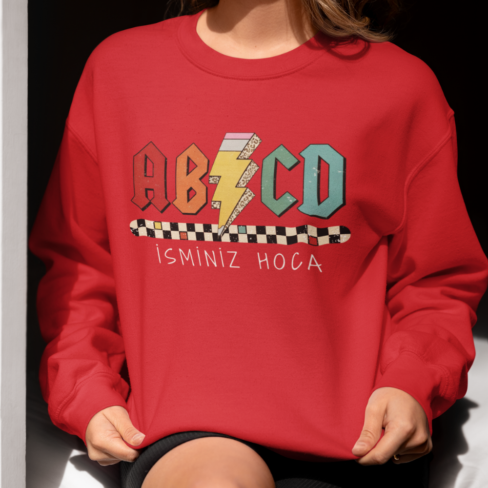 İsme Özel AB/CD Öğretmen Sweatshirt