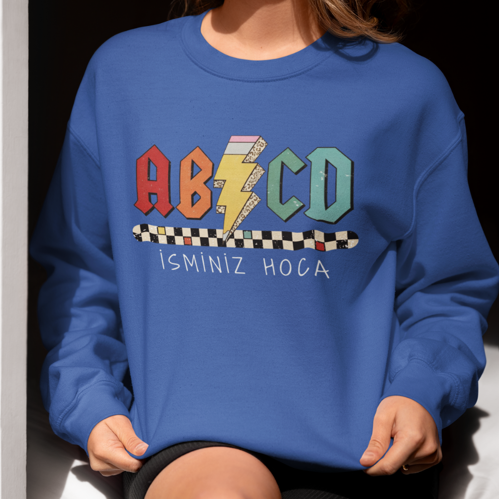 İsme Özel AB/CD Öğretmen Sweatshirt