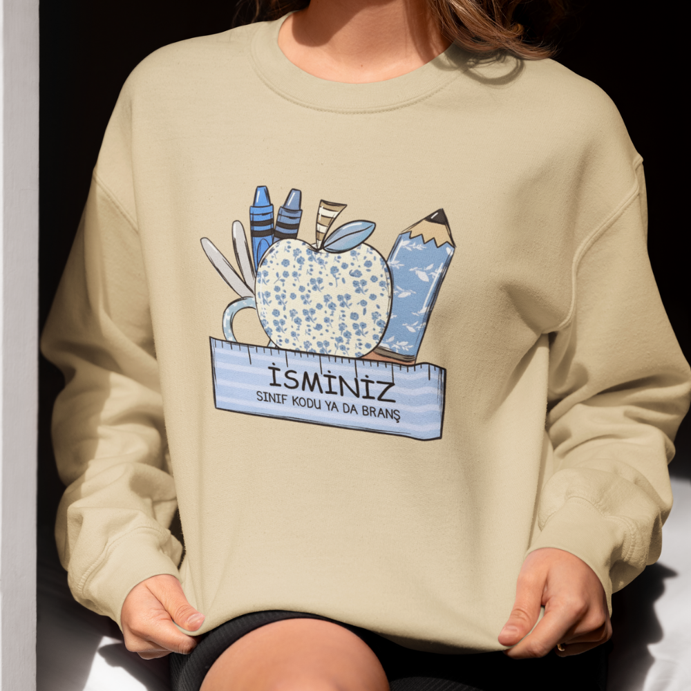 Kişiye Özel Sınıf ve İsimli Öğretmen Sweatshirt