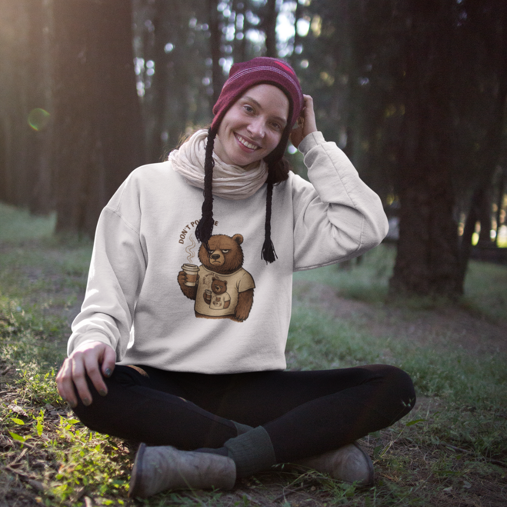 Kahve Seven Huysuz Ayı  Kadın Sweatshirt