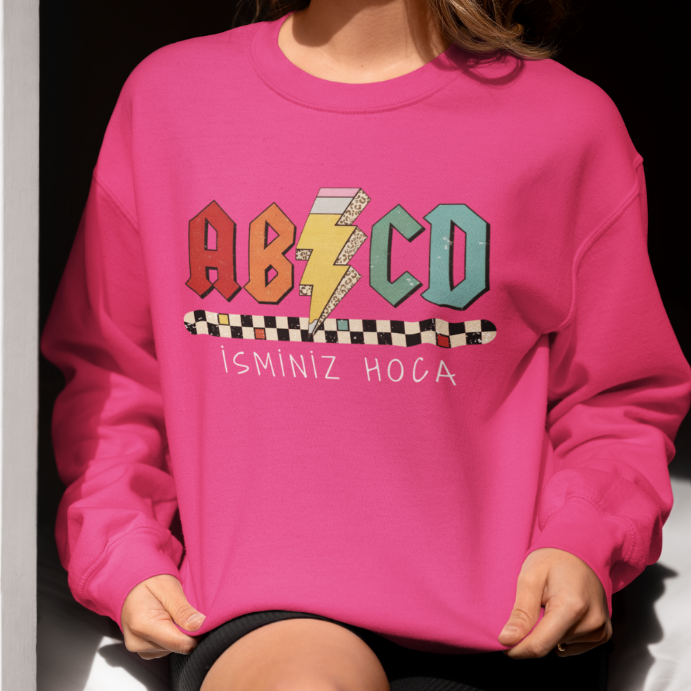 İsme Özel AB/CD Öğretmen Sweatshirt