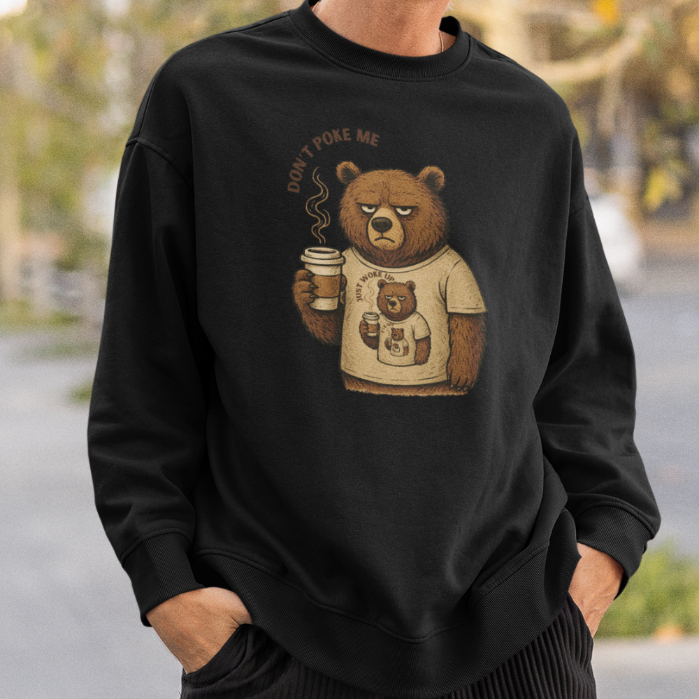 Kahve Seven Huysuz Ayı Erkek Sweatshirt