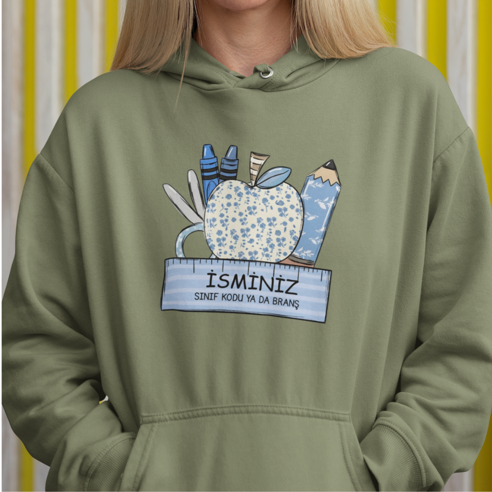 Kişiye Özel Sınıf ve İsimli Öğretmen Hoodie