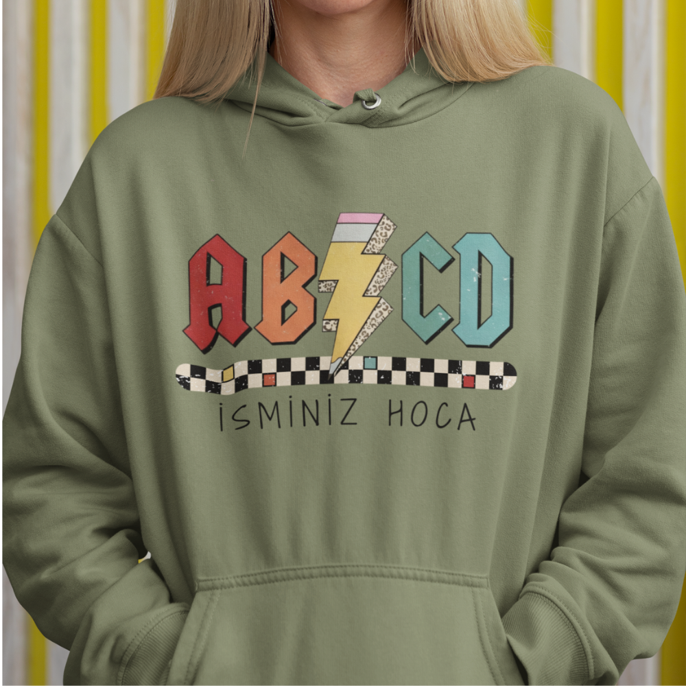 İsme Özel AB/CD Öğretmen Hoodie