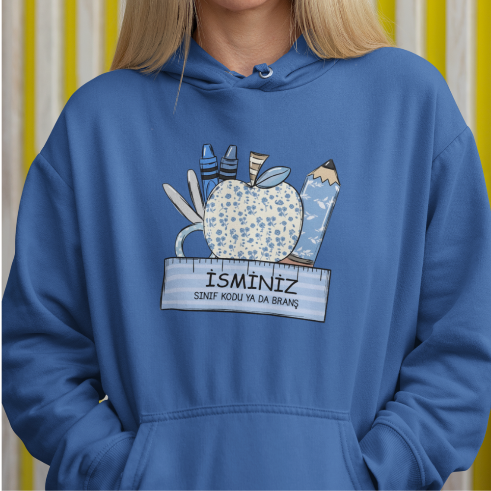 Kişiye Özel Sınıf ve İsimli Öğretmen Hoodie