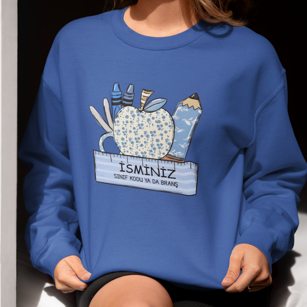 Kişiye Özel Sınıf ve İsimli Öğretmen Sweatshirt