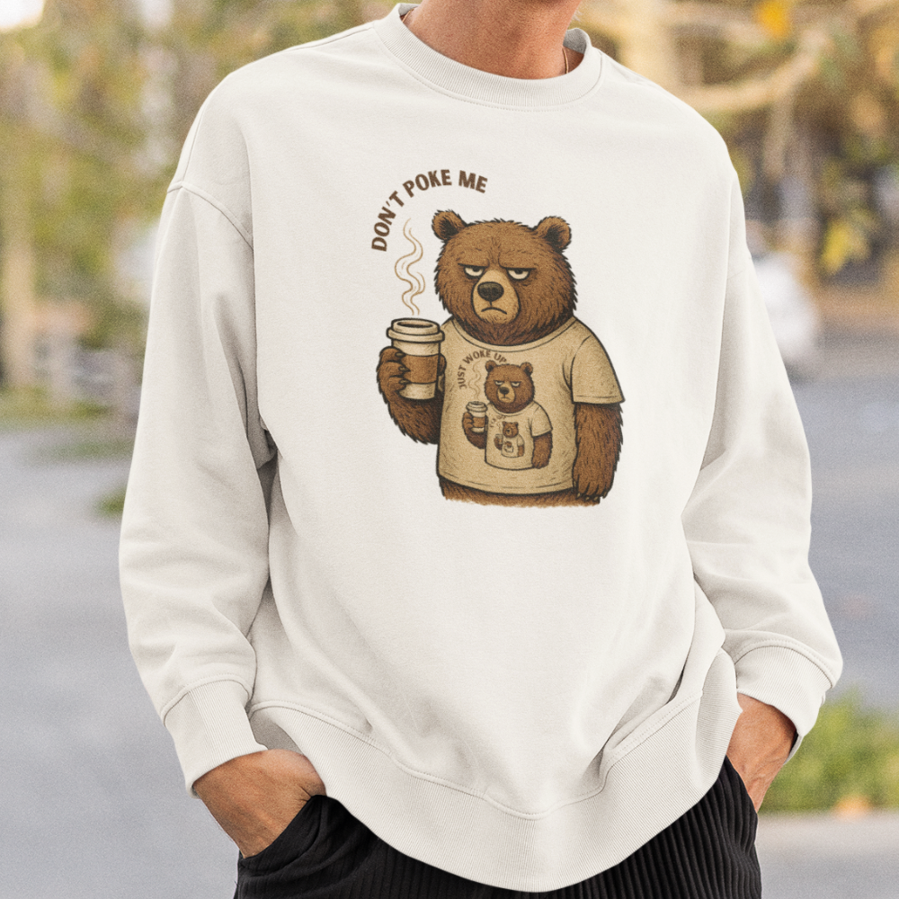 Kahve Seven Huysuz Ayı Erkek Sweatshirt