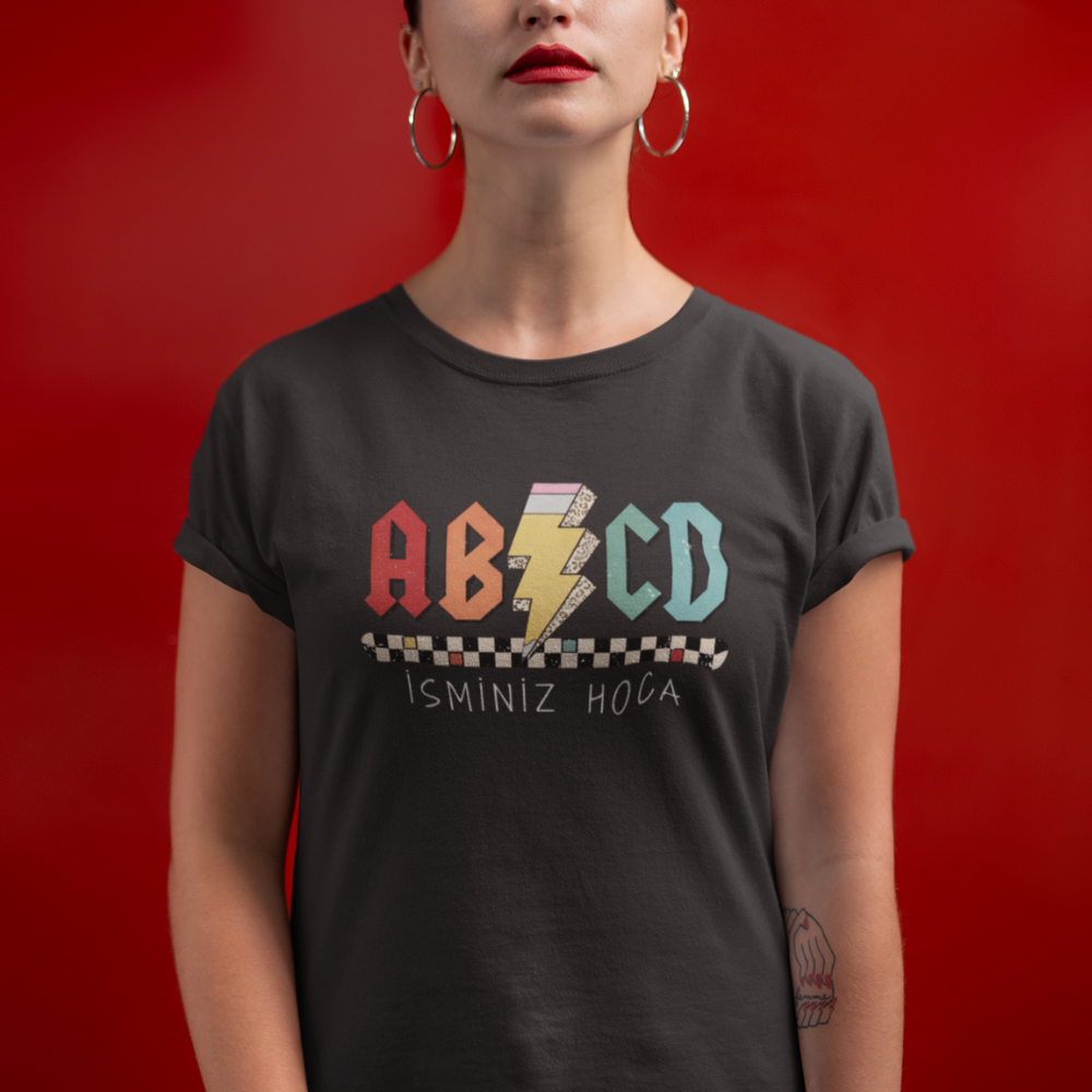 İsme Özel AB/CD Öğretmen Kadın Tişört