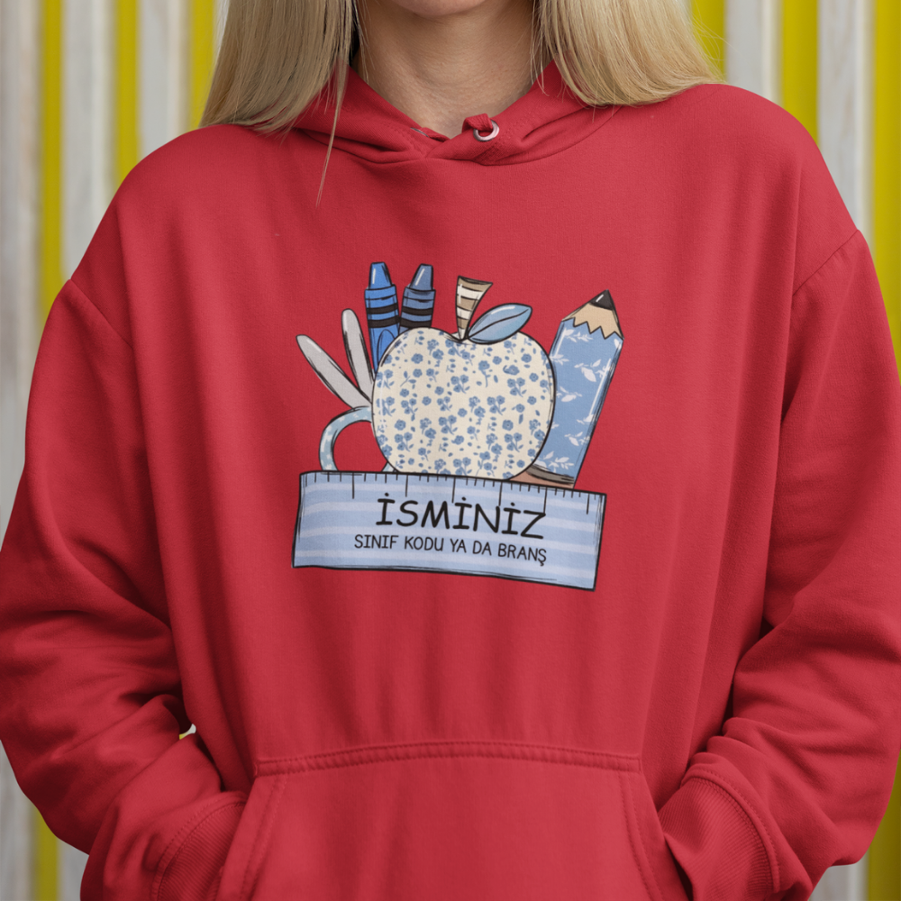 Kişiye Özel Sınıf ve İsimli Öğretmen Hoodie