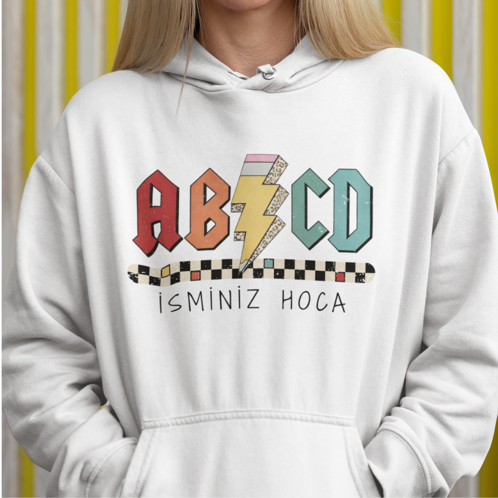 İsme Özel AB/CD Öğretmen Kadın Hoodie