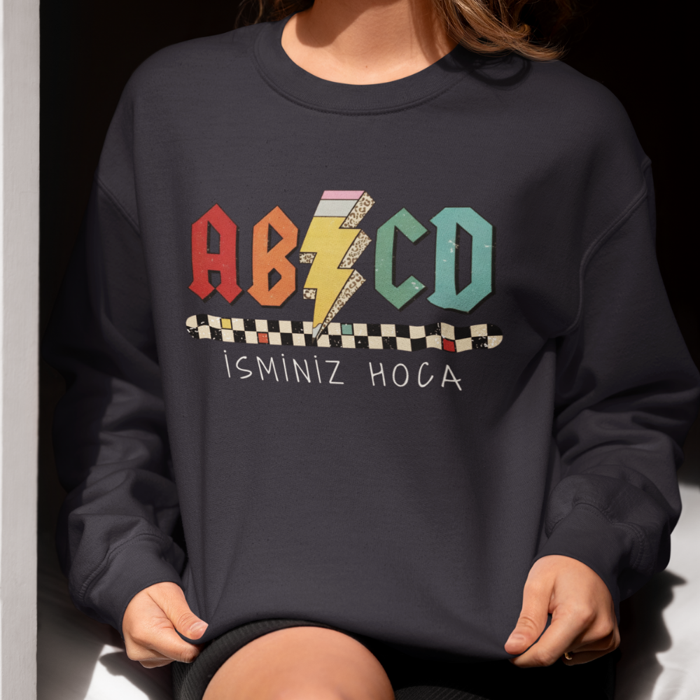 İsme Özel AB/CD Öğretmen Sweatshirt