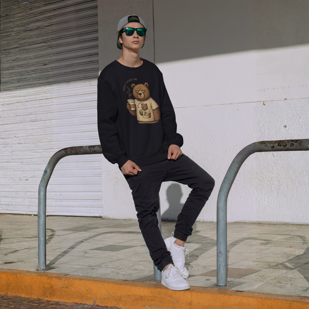 Kahve Seven Huysuz Ayı Erkek Sweatshirt